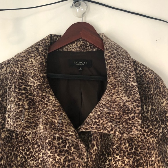 Talbots Leopard Print Shawl Collar Coat - Picture 4 of 7